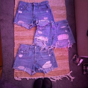 Women’s High waisted Levi cutoff shorts button fly size 27 lot NWOT